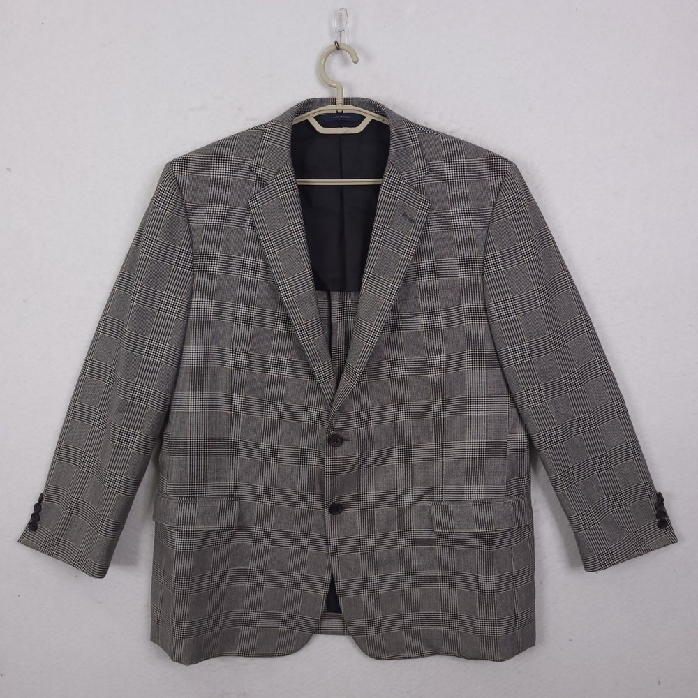 Brooks Brothers Blazer Sport Coat Cashmere Fitzgerald 1818 Mens 46R Glen Plaid